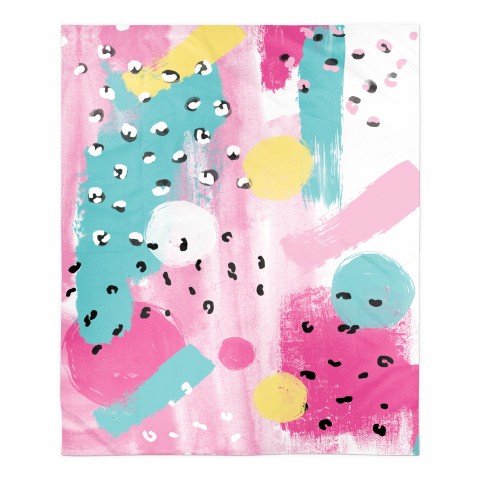 Colorful Abstract Brushstrokes 50x60 Sherpa Fleece Blanket