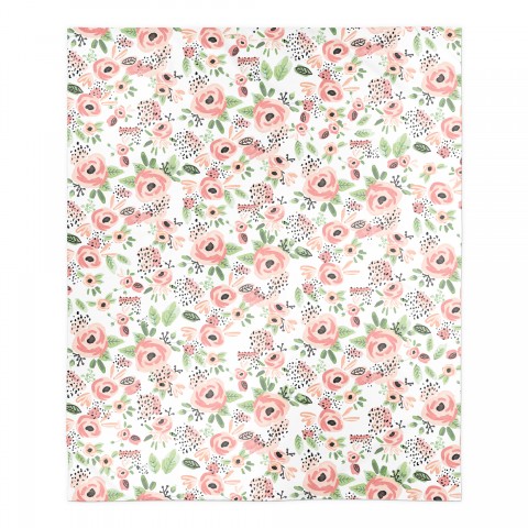 Blush Flowers Pattern 50x60 Sherpa Fleece Blanket