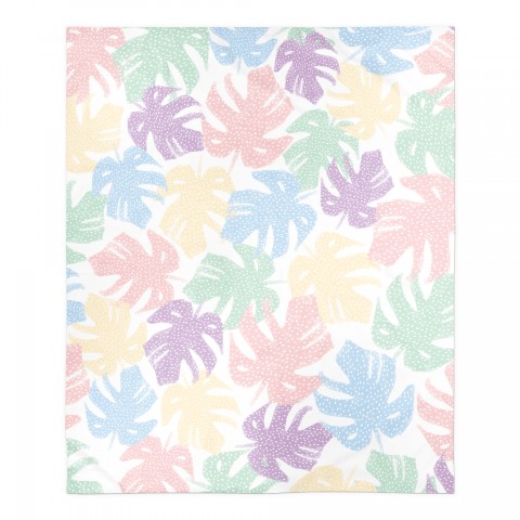 Polka Dot Monstera Pattern 50x60 Sherpa Fleece Blanket