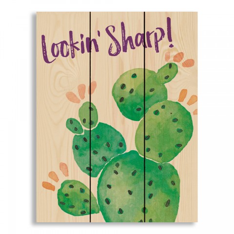 Lookin Sharp Cactus 10.5x14 Pallet Wood Art