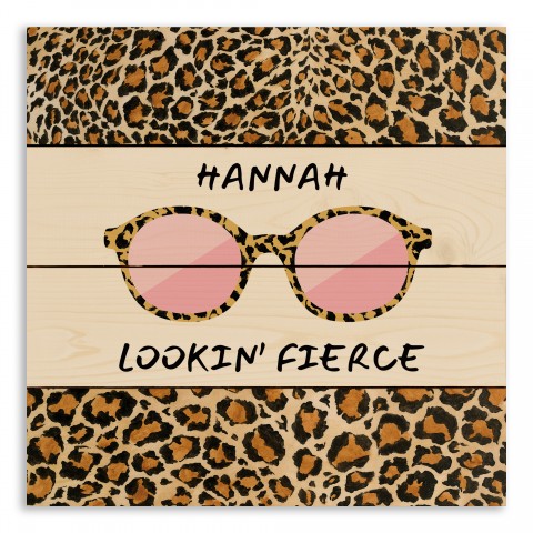 Lookin Fierce Leopard Sunglasses 14x14 Personalized Pallet Wood Art