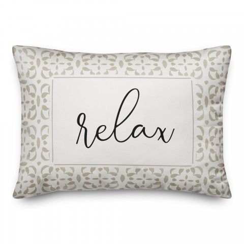 Relax Watercolor Khaki 14x20 Indoor / Outdoor Pillow