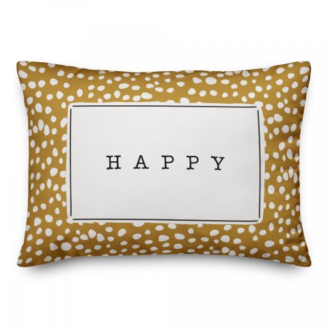 Happy Yellow and White Dalmatian 14x20 Indoor / Outdoor Pillow
