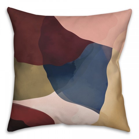 Dark Organic Shapes 18x18 Indoor / Outdoor Pillow