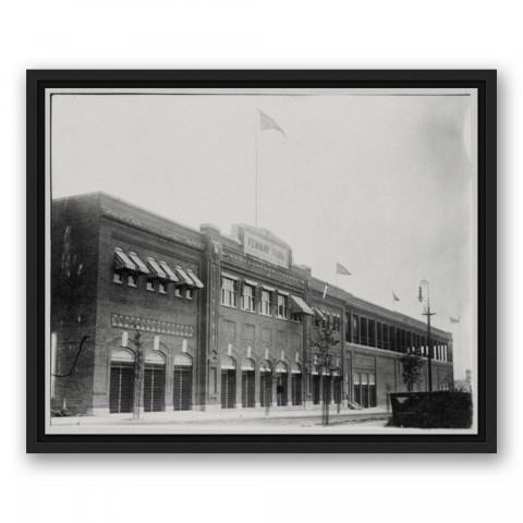 Fenway Ballpark Front 16x20 Black Floating Framed Canvas