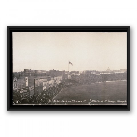 Fenway Ballpark Flag 20x30 Black Floating Framed Canvas