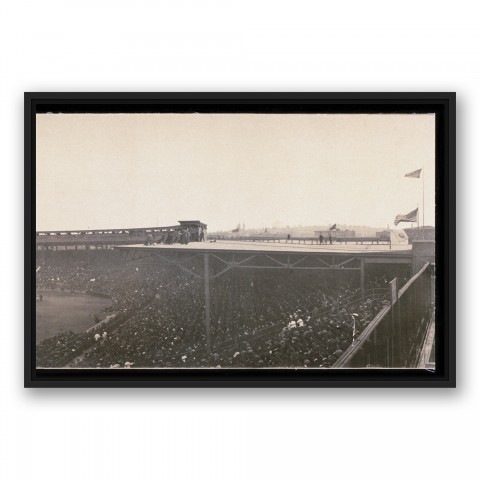 Fenway Ballpark Stands 20x30 Black Floating Framed Canvas
