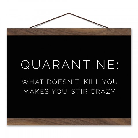 Quarantine Makes You Stir Crazy 12x8 Teak Hanging Canvas