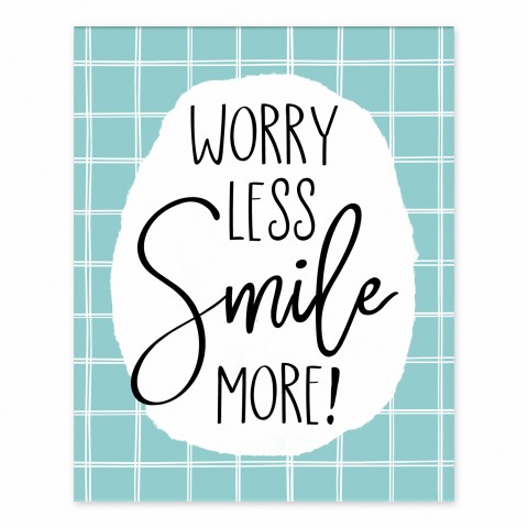 Worry Less Smile More  8x10 Tabletop Canvas