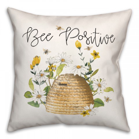Be Positive  18x18 Spun Poly Pillow