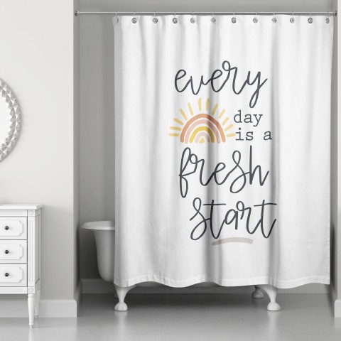 Everyday Is A Fresh Start 71x74 Shower Curtain