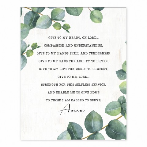 Nurse's Prayer 8x10 Tabletop Canvas