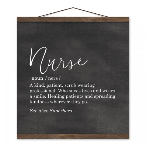 Nurse Definition 16x16 Teak Hanging Canvas