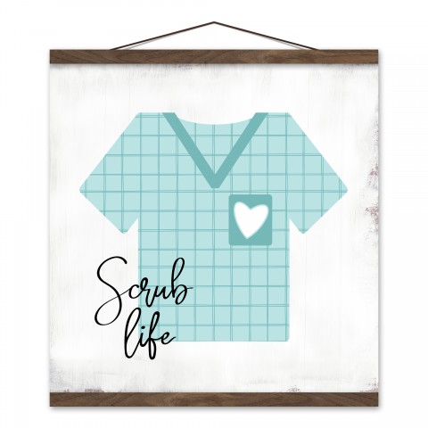 Scrub Life 16x16 Teak Hanging Canvas