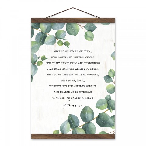 Nurse's Prayer 12x16 Teak Hanging Canvas
