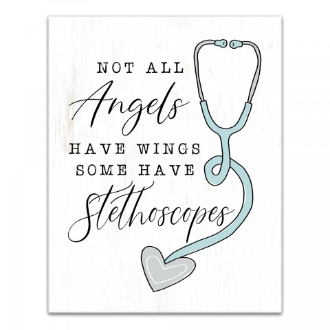 Not All Angels Have Wings Some Have Stethoscopes 11x14 Canvas Wall Art