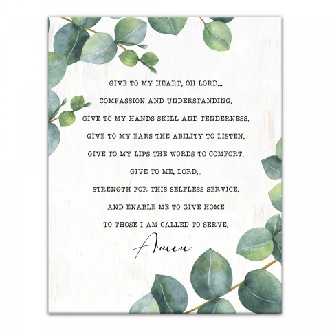 Nurse's Prayer 11x14 Canvas Wall Art
