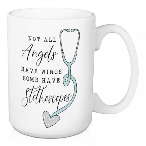 Angels Wear Stethoscopes 15 oz Mug