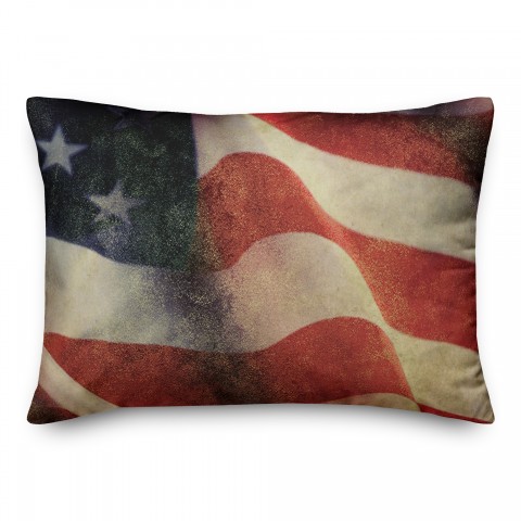 Rustic American Flag 14x20 Spun Poly Pillow