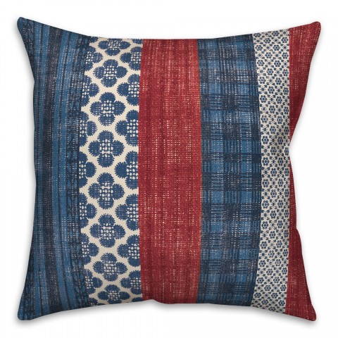 American Patterned Stripes 18x18 Spun Poly Pillow