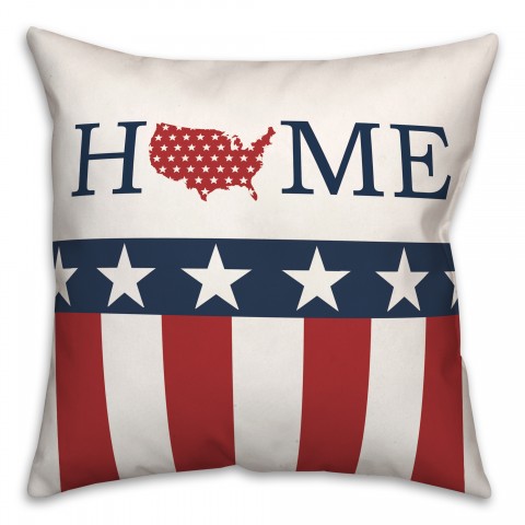 Home American Flag 18x18 Spun Poly Pillow
