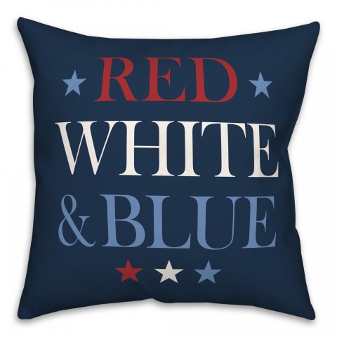 Red White and Blue 18x18 Spun Poly Pillow
