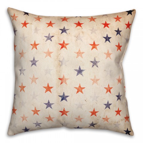 Vintage American Stars 18x18 Spun Poly Pillow