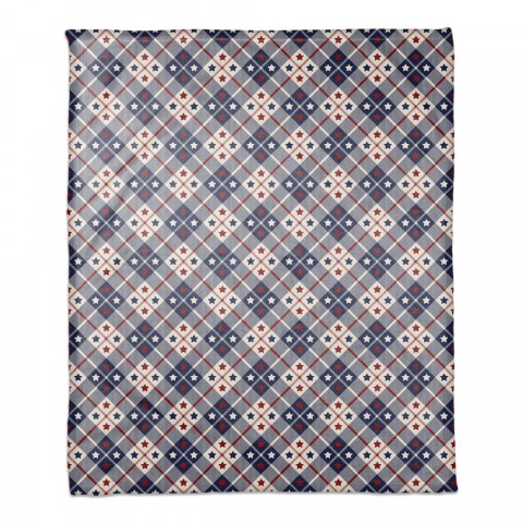 American Star Plaid Pattern 50x60 Coral Fleece Blanket