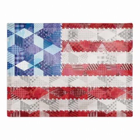 Quilted Patchwork Flag 18x14 Poly Twill Placemat