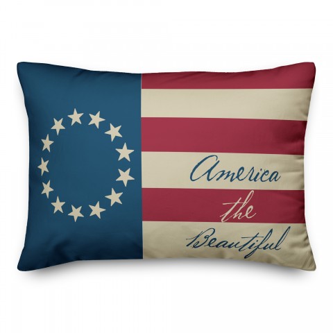 Vintage American Flag 14x20 Spun Poly Pillow