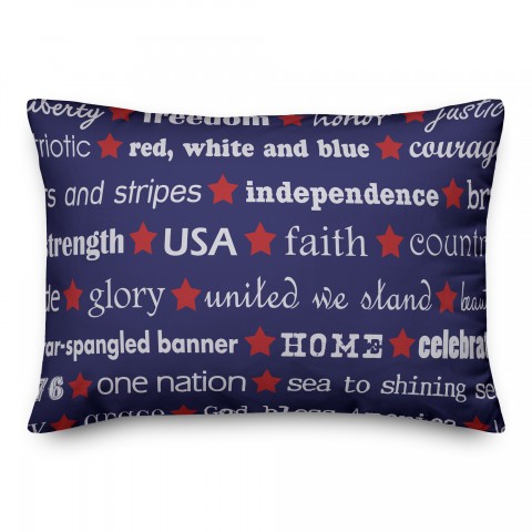 America Words  14x20 Spun Poly Pillow