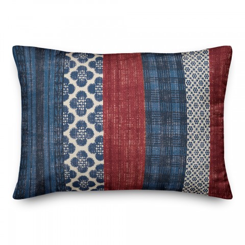 American Patterned Stripes 14x20 Spun Poly Pillow