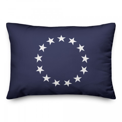 Blue Vintage Flag 14x20 Spun Poly Pillow