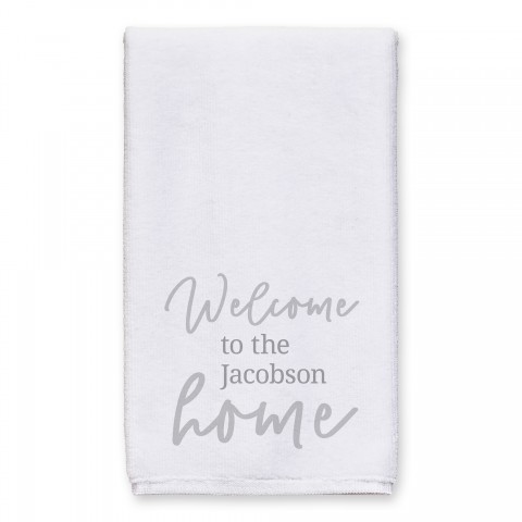 Welcome to Our Home 16x25 Personalized Towel