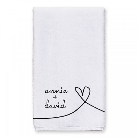 Heart Line Names 16x25 Personalized Towel