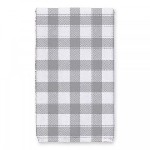 Gray and White Gingham Pattern 16x25 Towel