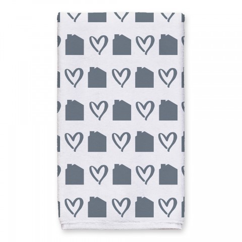 House and Heart Pattern 16x25 Towel