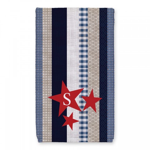 Monogram Patchwork Stars and Stripes 16x25 Personalized Towel