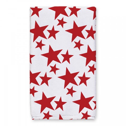 Red and White Star Pattern 16x25 Towel