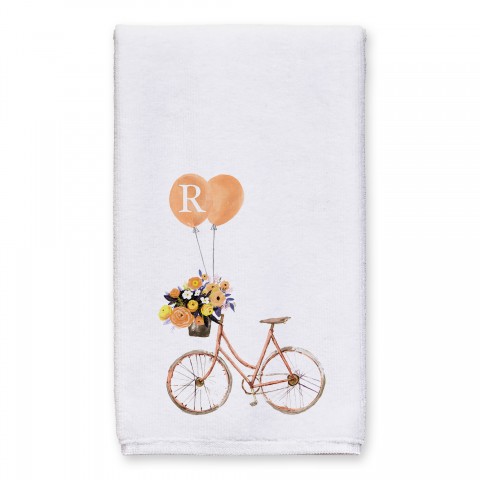 Peach Bike Monogram 16x25 Personalized Towel