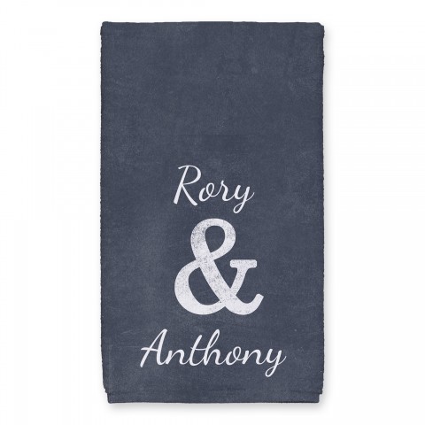 Slate Ampersand Names 16x25 Personalized Towel