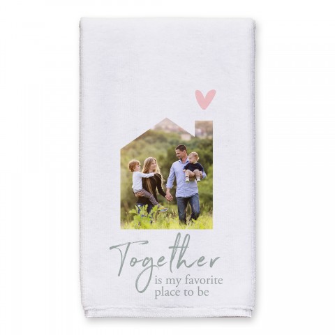 Together Favorite Place House Picture 16x25 Personalized Towel
