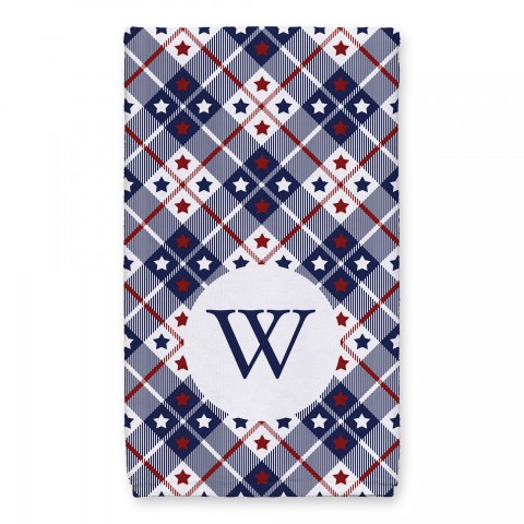 American Stars Plaid Pattern 16x25 Personalized Towel