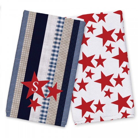 Monogram Patchwork Stars and Stripes Textiles Collection