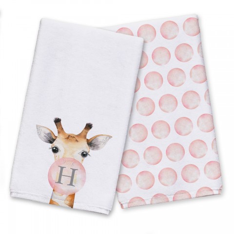Monogram Bubblegum Giraffe Textiles Collection