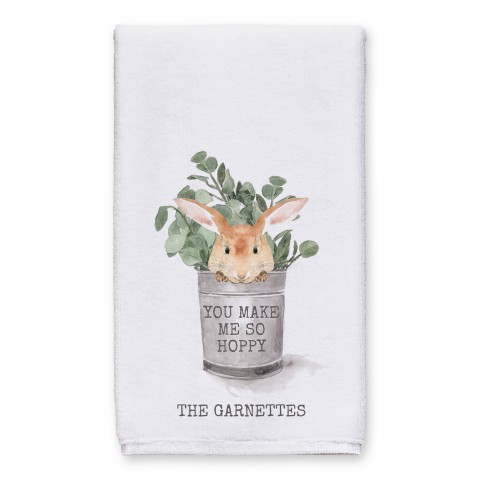 Hoppy Bunny Bucket 16x25 Personalized Towel