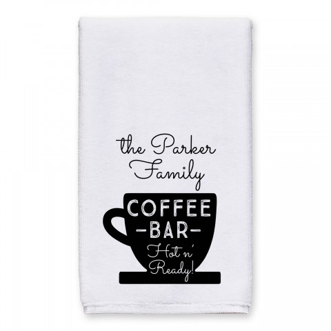 Coffee Bar 16x25 Personalized Towel