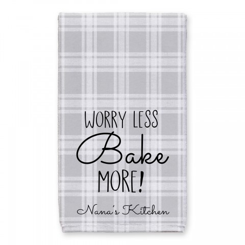 Worry Less Bake More 16x25 Personalized Towel