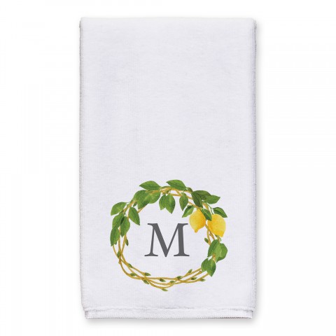 Monogram Lemon Wreath 16x25 Personalized Towel