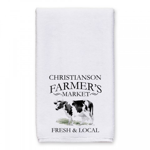 Farmer Market Cow 16x25 Personalized Towel